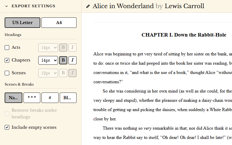 Quillhollow -Export Options